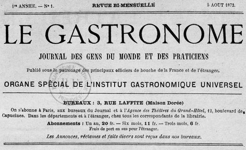 Accéder à la page "Gastronome (Le) : journal des gens du monde et des praticiens"