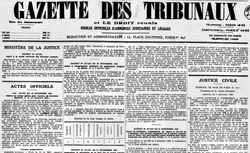 Accéder à la page "Gazette des tribunaux"