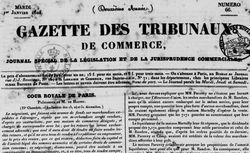 Accéder à la page "Gazette des tribunaux de commerce (La)"