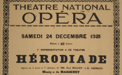 [Enregistrements sonores] : Affiche : Théâtre national de l'Opéra. Samedi 24 décembre 1921... 1ère représentation à ce théâtre... - source : gallica.bnf.fr