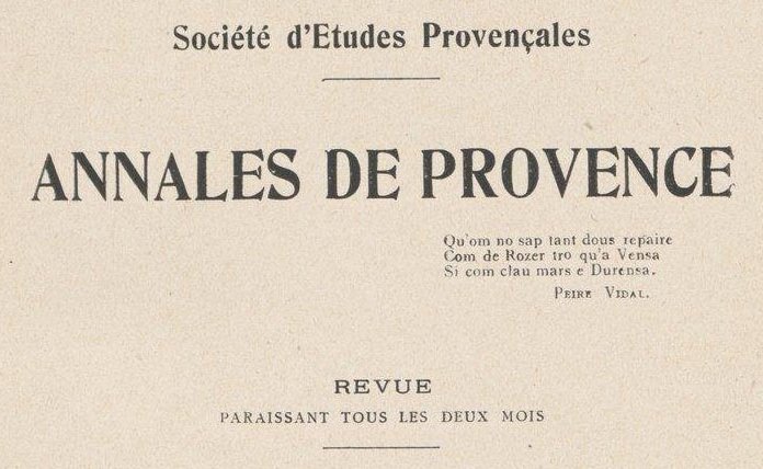 Accéder à la page "Société d'études provençales (Aix)"