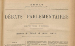 Accéder à la page "Débats parlementaires, Sénat : séance du mardi 4 août 1914."