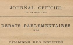 Accéder à la page "Journal officiel de la République française. Débats parlementaires. Chambre des députés"