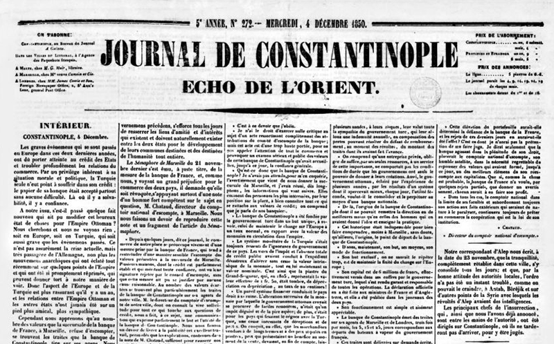 Accéder à la page "Journal de Constantinople. Écho de l'Orient"