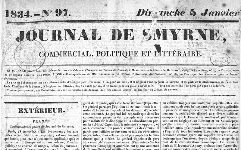 Accéder à la page " Journal de Smyrne"