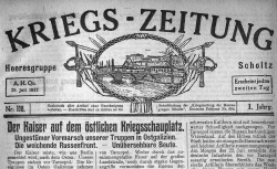 Accéder à la page "Kriegs-Zeitung : Heeresgruppe von Scholtz"