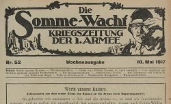 Accéder à la page "Somme-Wacht, puis : Kriegszeitung der 1. Armee (Die)"