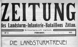 Accéder à la page "Zeitung des Landsturm-Infanterie-Bataillons Zittau"