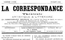 Accéder à la page "Correspondance théâtrale (La) "