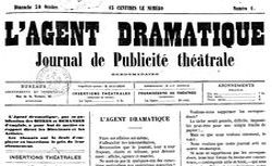 Accéder à la page "Agent dramatique (L') : journal de publicité théâtrale hebdomadaire"