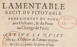 Lamentable récit... , 1621