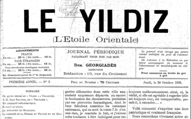 Accéder à la page "Yıldız : L'étoile orientale (Paris) (Le)"