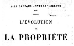 L’évolution de la propriété