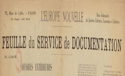 Accéder à la page "Europe nouvelle. Feuille du service de documentation (L')"