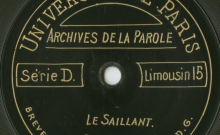 Enregistrements réalisés dans le village du Saillant les 22 et 25 août 1913 (6 disques)