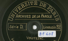 Accéder à la page "Conversation sur le pain / Jeanne Soulingeas (77 ans) ; Maria Faurisson (45 ans, femme de chambre), voix."