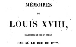 Accéder à la page "Louis XVIII, Mémoires"