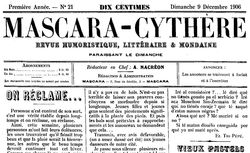 Accéder à la page "Mascara-Cythère"