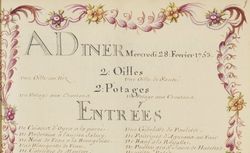 Voyages du Roy au château de Choisy, avec les logements de la cour et les menus de la table de Sa Majesté. Année 1753