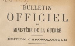 Accéder à la page "Bulletin officiel du ministère de la Guerre"