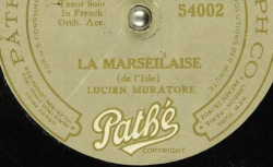 Disque SD 78 30-6108 - Lucien Muratore (1876-1954) est un artiste lyrique (ténor) de l'Opéra-comique puis de l'Opéra de Paris - source : BnF/gallica.bnf.fr