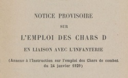 Accéder à la page "Notices sur l'emploi des chars"