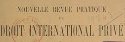 Accéder à la page "Nouvelle revue pratique de droit international privé"