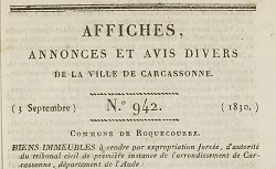 Accéder à la page "Affiches, annonces et avis divers de la ville de Carcassonne"