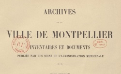 Accéder à la page "Archives de la Ville de Montpellier"