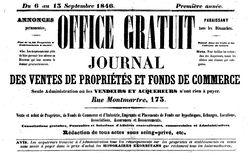 Accéder à la page "Office gratuit. Journal des ventes de propriétés et de fonds de commerce"