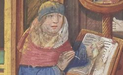 portrait in poésies de J. Meschinot, manuscrit français 24314 