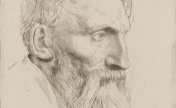 Portrait d'Auguste Rodin : estampe, A. Legros, 1880