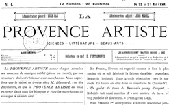 Accéder à la page "Provence artiste (La)"