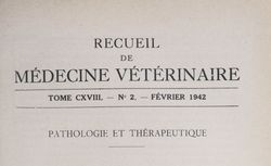 Recueil de médecine vétérinaire 