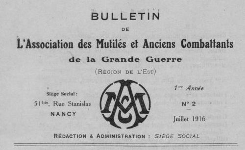 Accéder à la page "Bulletin de l'Association des mutilés et anciens combattants de la Grande Guerre (Région de l'Est)"