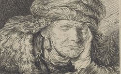 Vieille qui dort : estampe [Seul état connu], Rembrandt, 1636