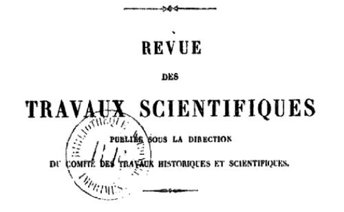 Accéder à la page "Revue des travaux scientifiques"