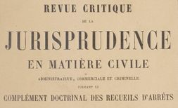 Accéder à la page "Revue critique de la jurisprudence en matière civile, administrative, commerciale et criminelle"