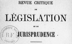 Accéder à la page "Revue critique de législation et de jurisprudence"