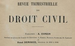 Accéder à la page "Revues de droit civil"