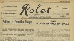 Accéder à la page "Rolet. Hebdomadaire indépendant."