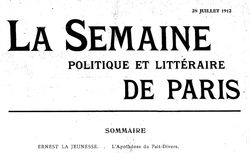 Accéder à la page "Semaine politique et littéraire de Paris (La)"