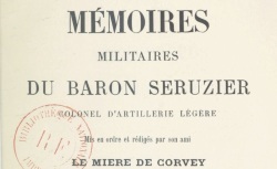 Accéder à la page "Séruzier, baron, Mémoires militaires"