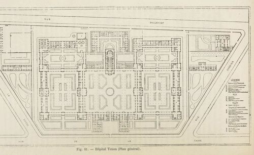 Hôpital Tenon, plan général