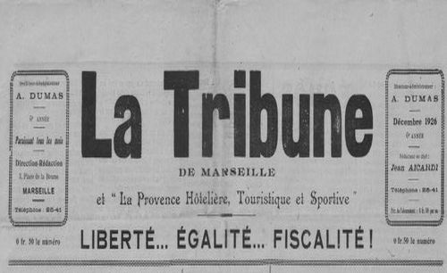 Accéder à la page "Tribune de Marseille et La Provence hôtelière, touristique et sportive (La)"