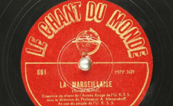 Disque NC Chant du monde 601 - L'Ensemble est dirigé par le professeur Alexandre Vassilievitch Alexandroff (1883-1946), compositeur russe et fondateur de la formation - source : BnF/gallica.bnf.fr