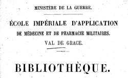 Accéder à la page "Ecole d'application du service de santé pour l'armée de terre (Paris) "