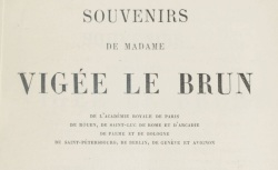 Accéder à la page "Vigée Le Brun, Madame, Souvenirs"