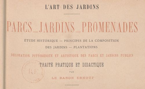 Ernouf, Alfred-Auguste, L' art des jardins : parcs, jardins, promenades, 1886