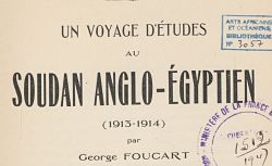 Accéder à la page "Un voyage d'études au Soudan anglo-égyptien : 1913-1914"